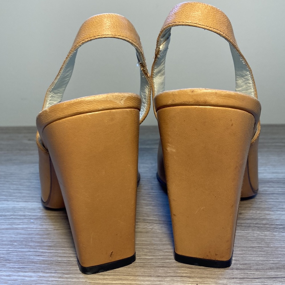 Prada sling back pointy shoes sandals size 35,5 rectangle heel - Picture 11 of 16